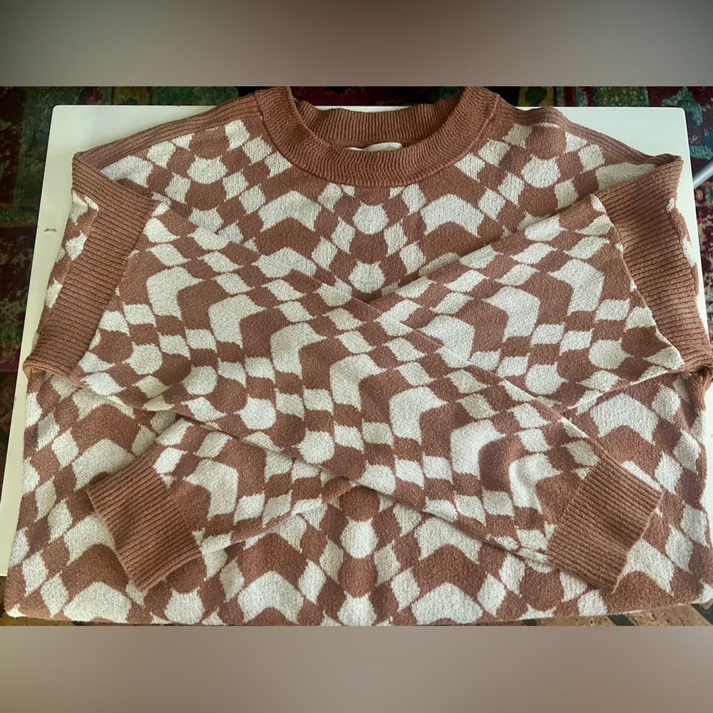 Spiritual Gangster Crimp Yarn Gemma Sweater in Canyon Geo, Size S. EUC. - Picture 7 of 13